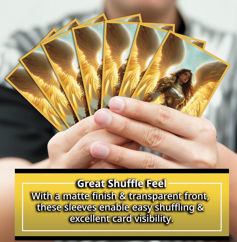Digital Sorcery Studio Angel Warrior Card Game Sleeves – 100 Pack – Compatible with MTG – Perfect for Magic The Gathering Commander Decks Like Giada, Font of Hope, Avacyn, LIESA & Aurelia - Image 2